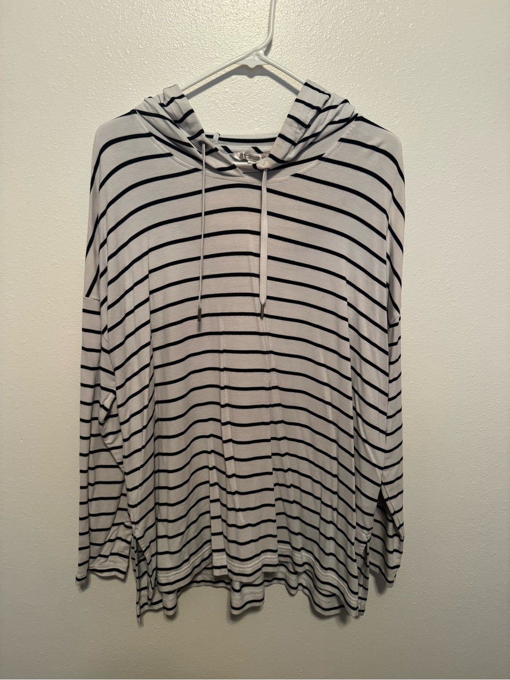 Banana Republic Black & White Striped Hooded Top